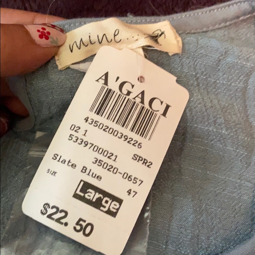 Mine Light blue sleeveless blouse sz XL - Picture 4 of 8